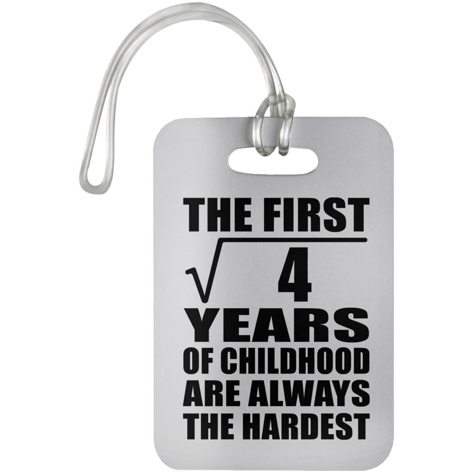 2nd Birthday Square Root of 4 Years of Childhood - Luggage Bag Tag