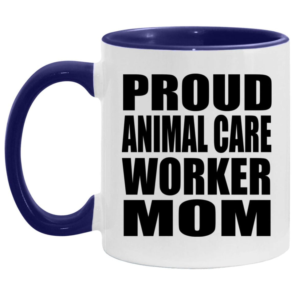 Proud Animal Care Worker Mom - 11oz Accent Mug Purple