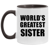 World's Greatest Sister - 11oz Accent Mug Black