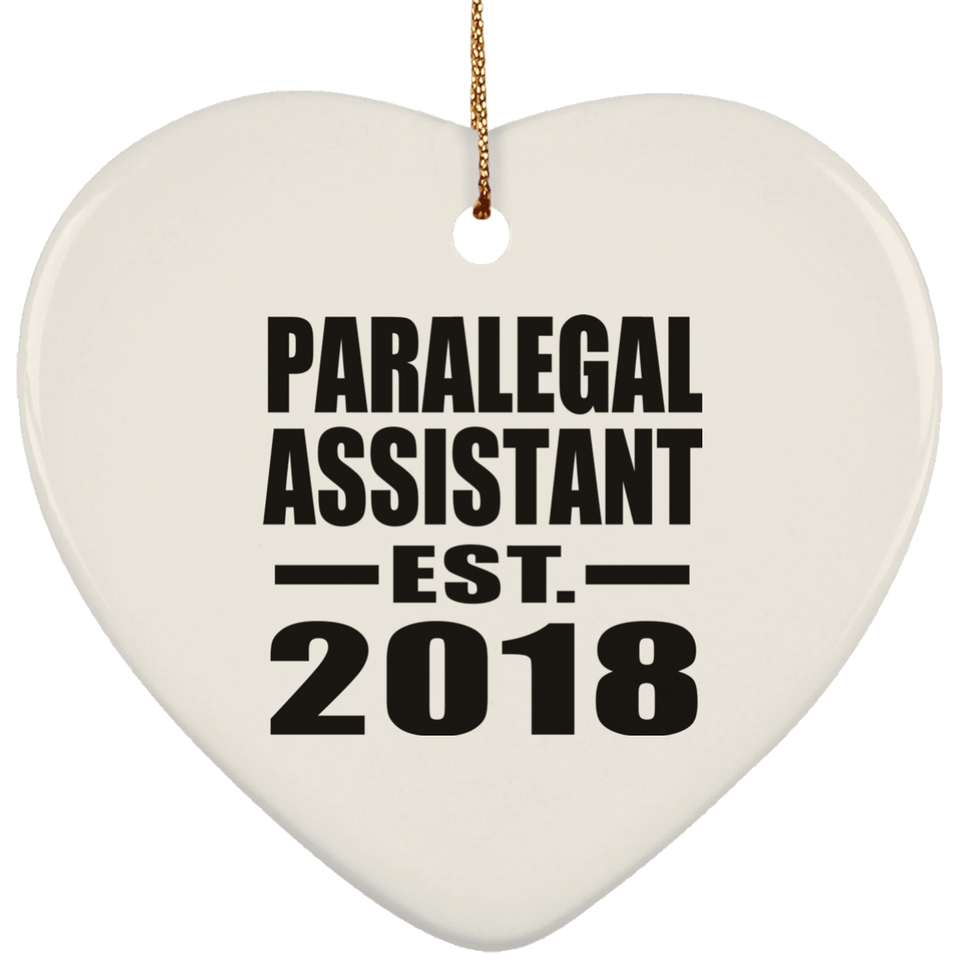 Paralegal Assistant Established EST. 2018 - Heart Ornament