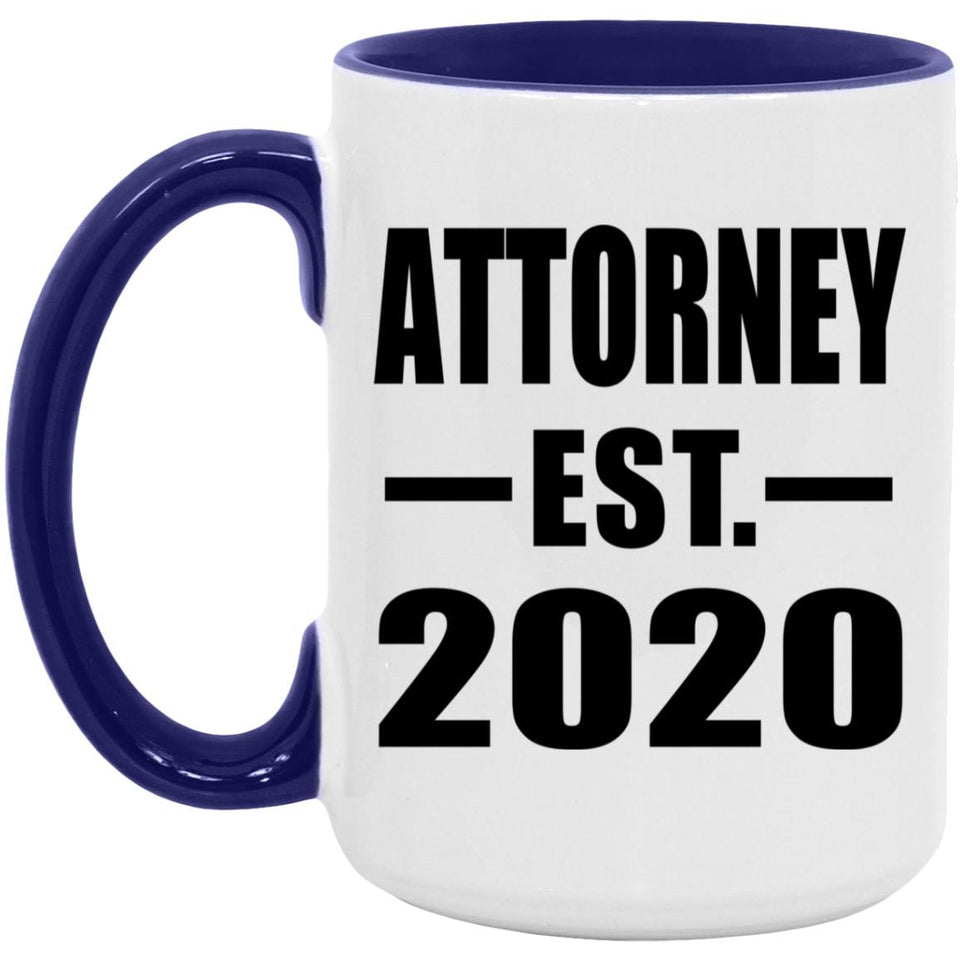 Attorney Established EST. 2020 - 15oz Accent Mug Purple
