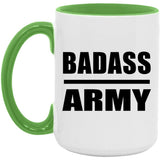 Badass Army - 15oz Accent Mug Green