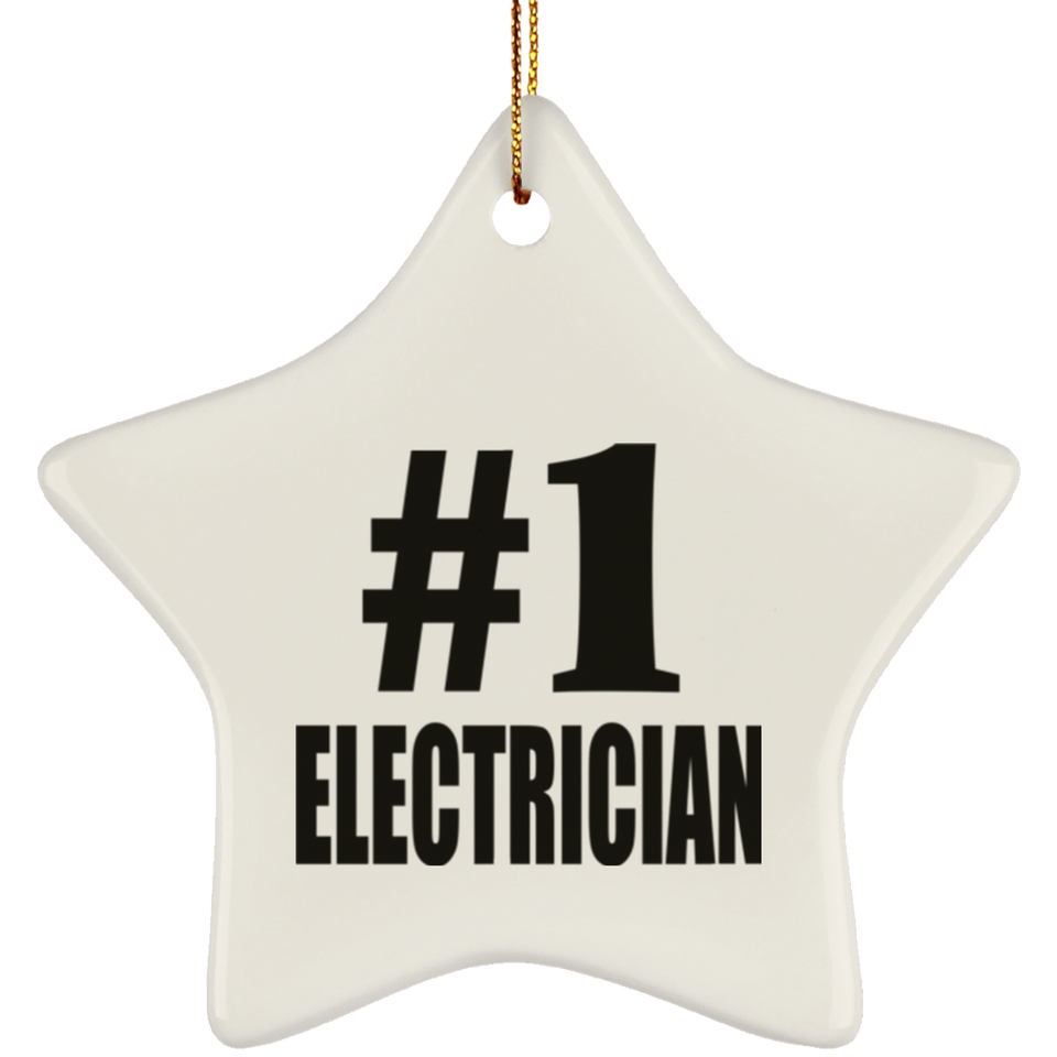 Number One #1 Electrician - Star Ornament