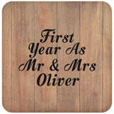 First Year As Mr & Mrs Oliver - Drink Coaster C