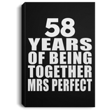 58th Anniversary 58 Years Of Being Mrs Perfect - Canvas Portrait