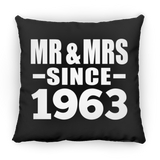 61st Anniversary Mr & Mrs Since 1963 - Throw Pillow Black