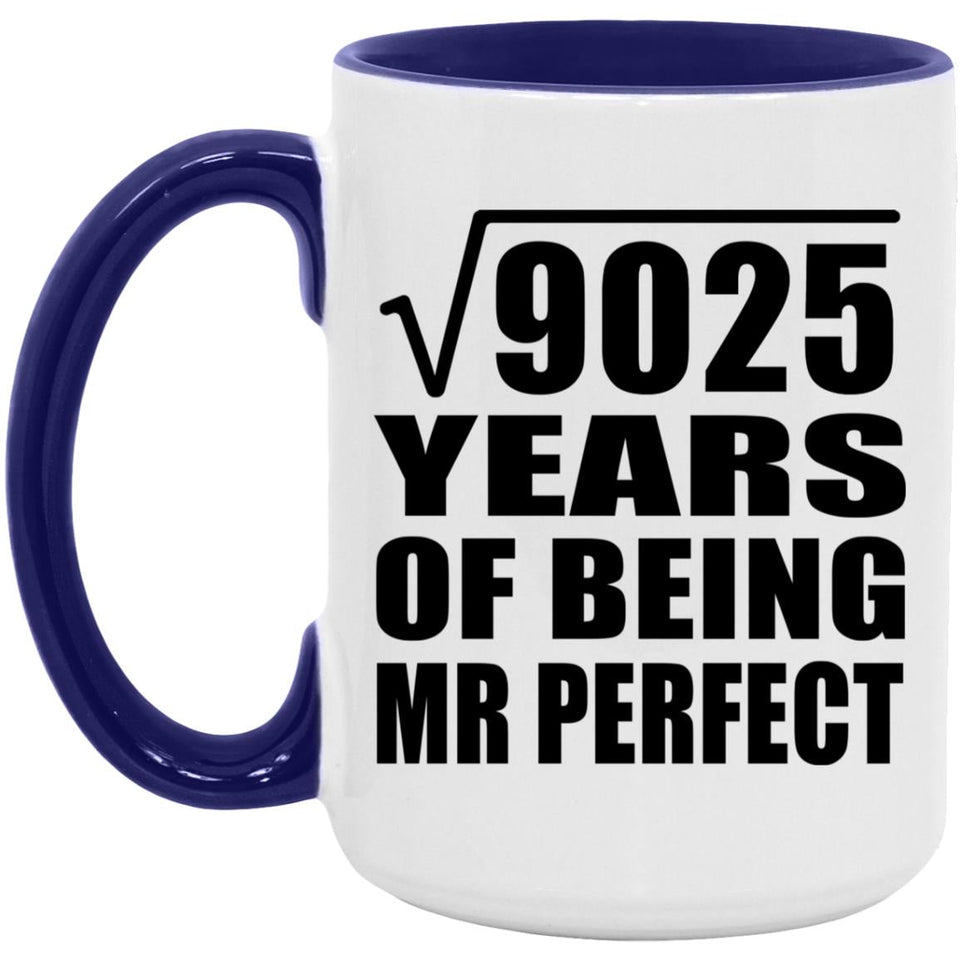 95th Anniversary Square Root of 9025 Years of Mr Perfect - 15oz Accent Mug Purple