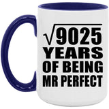 95th Anniversary Square Root of 9025 Years of Mr Perfect - 15oz Accent Mug Purple