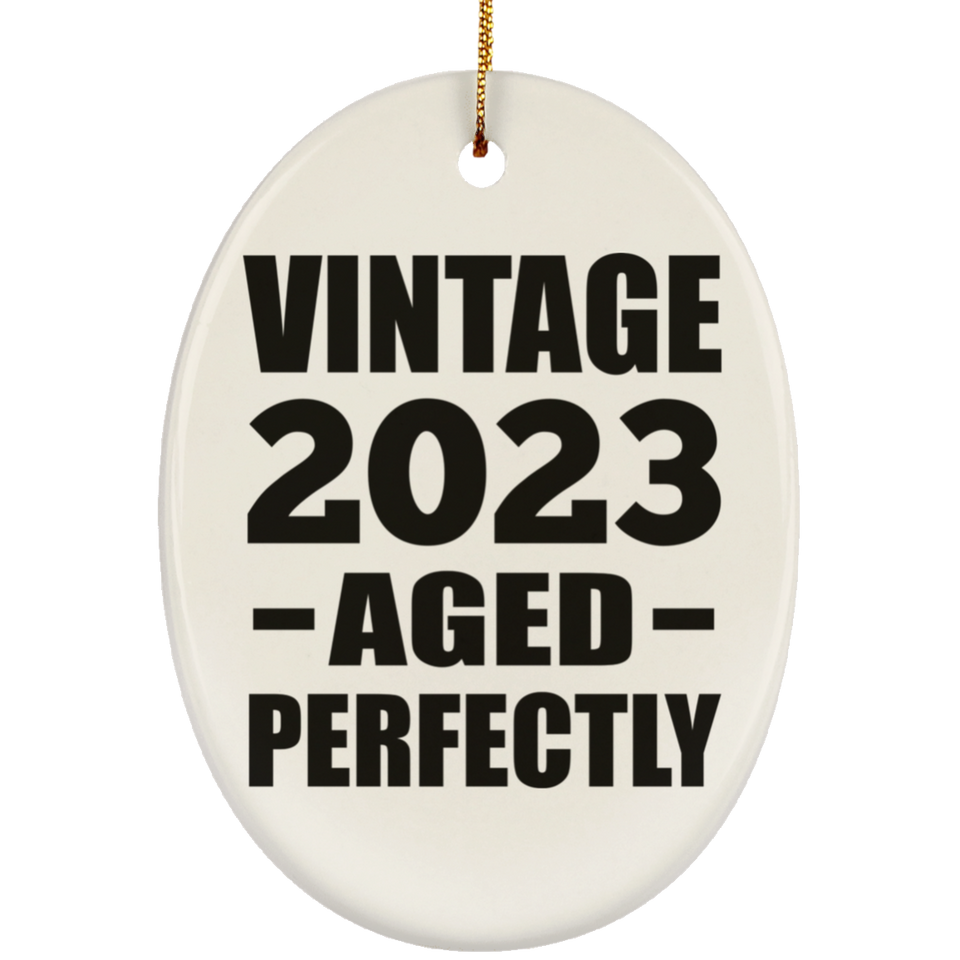 1st Birthday Vintage 2023 Aged Perfectly - Oval Ornament
