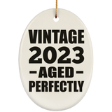 1st Birthday Vintage 2023 Aged Perfectly - Oval Ornament