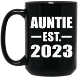 Auntie Established EST. 2023 - 15oz Coffee Mug Black