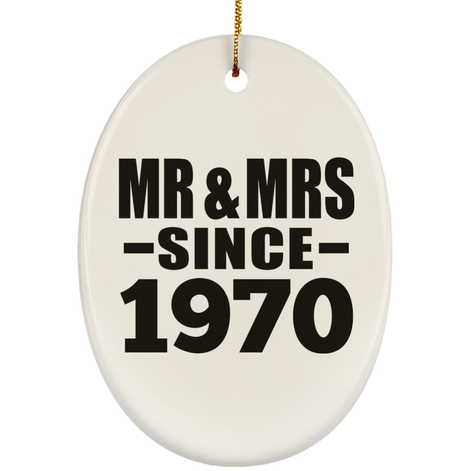 54th Anniversary Mr & Mrs Since 1970 - Oval Ornament