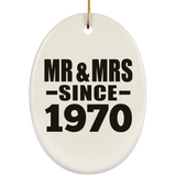 54th Anniversary Mr & Mrs Since 1970 - Oval Ornament