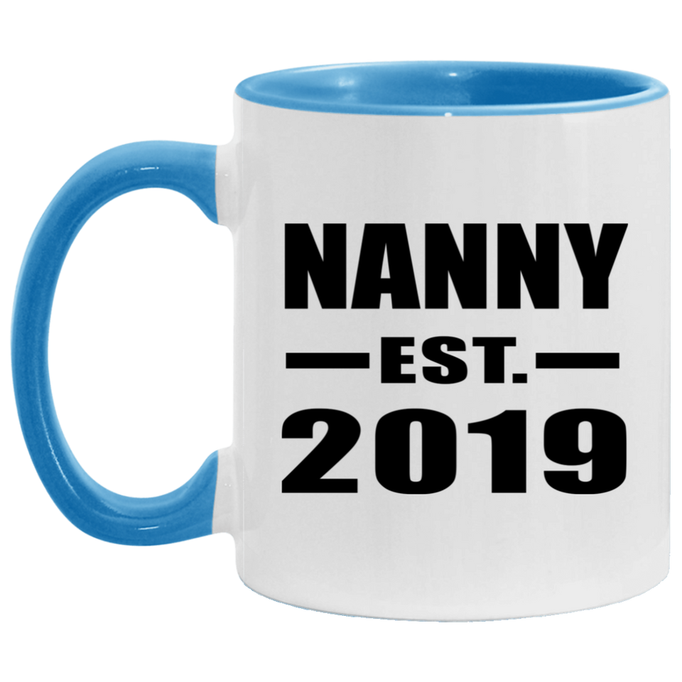 Nanny Established EST. 2019 - 11oz Accent Mug Blue