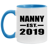 Nanny Established EST. 2019 - 11oz Accent Mug Blue