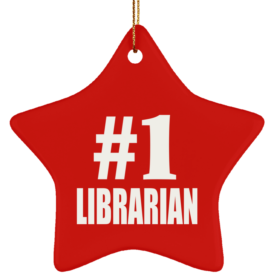 Number One #1 Librarian - Star Ornament