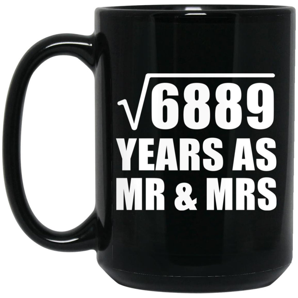83rd Anniversary Square Root of 6889 Years As Mr & Mrs - 15oz Coffee Mug Black