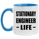 Stationary Engineer Life - 11oz Accent Mug Blue