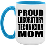 Proud Laboratory Technician Mom - 15oz Accent Mug Blue
