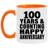 Happy 100th Anniversary 100 Years & Counting - 11oz Accent Mug Orange
