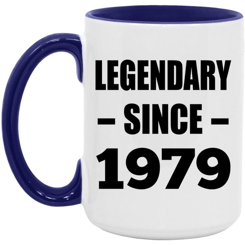 45th Birthday Legendary Since 1979 - 15oz Accent Mug Purple