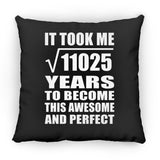 105th Birthday Took Square Root of 11025 Years To Awesome - Throw Pillow Black