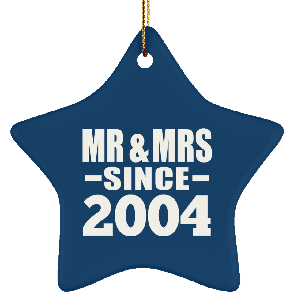 20th Anniversary Mr & Mrs Since 2004 - Star Ornament