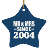 20th Anniversary Mr & Mrs Since 2004 - Star Ornament