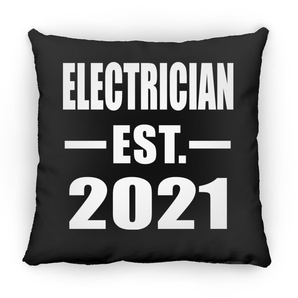 Electrician Established EST. 2021 - Throw Pillow Black