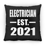 Electrician Established EST. 2021 - Throw Pillow Black