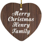 Merry Christmas Henry Family - Heart Ornament D
