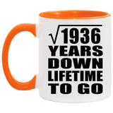 44th Anniversary Square Root of 1936 Years Lifetime To Go - 11oz Accent Mug Orange