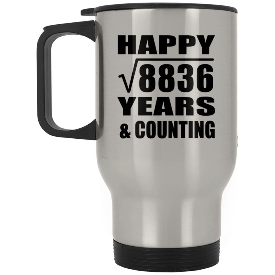 Happy 94th Anniversary Square Root of 8836 Years & Counting - Silver Travel Mug
