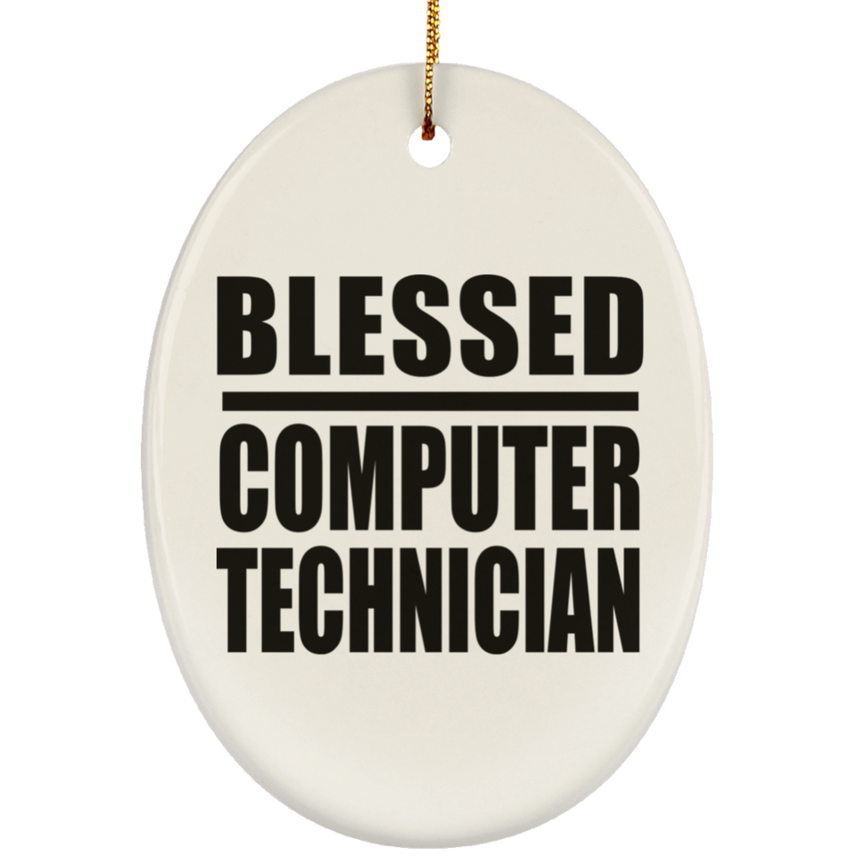 Blessed Computer Technician - Oval Ornament