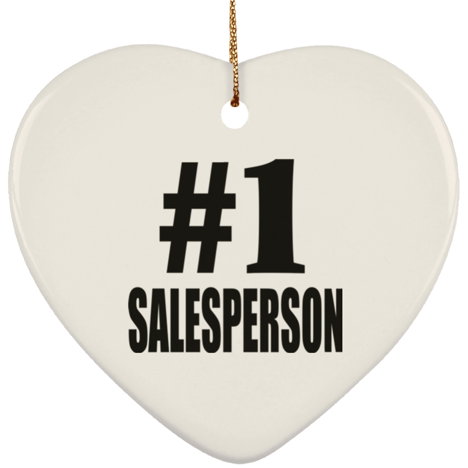 Number One #1 Salesperson - Heart Ornament