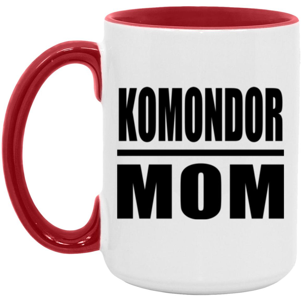 Komondor Mom - 15oz Accent Mug Red
