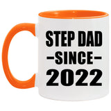 Step Dad Since 2022 - 11oz Accent Mug Orange