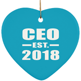CEO Established EST. 2018 - Heart Ornament