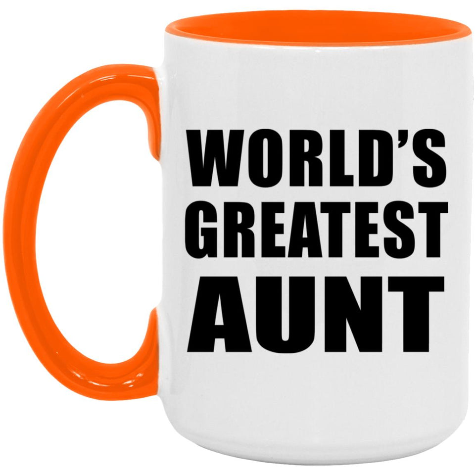 World's Greatest Aunt - 15oz Accent Mug Orange