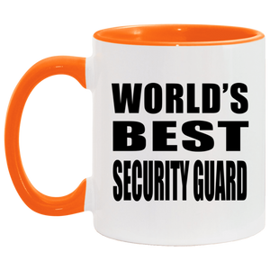 World's Best Security Guard - 11oz Accent Mug Orange