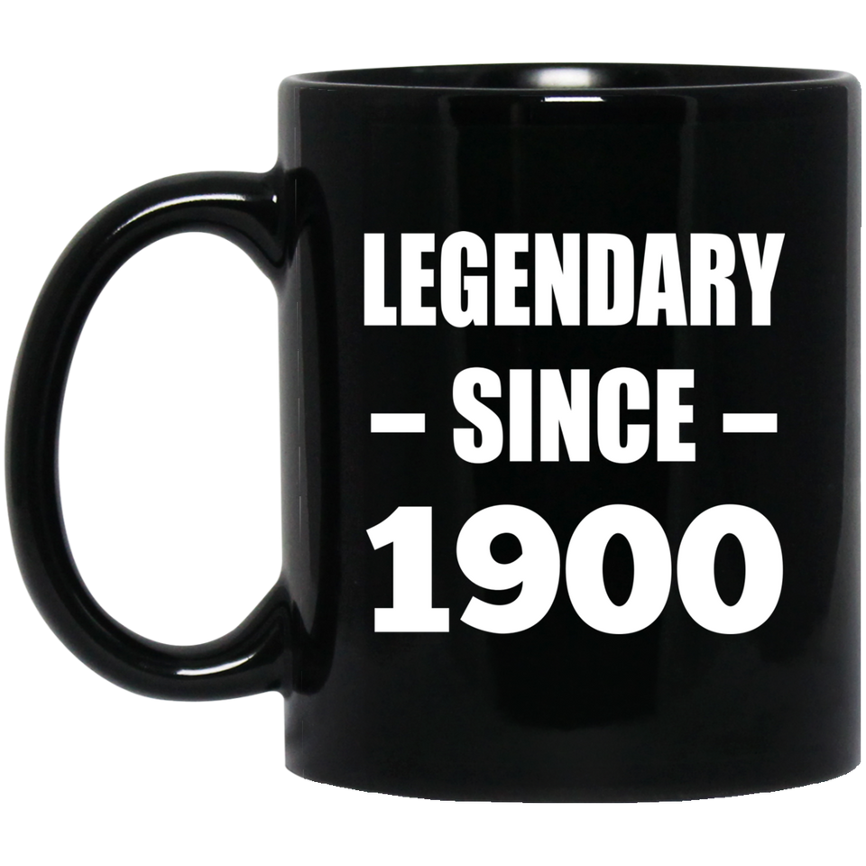 124th Birthday Legendary Since 1900 - 11oz Coffee Mug Black
