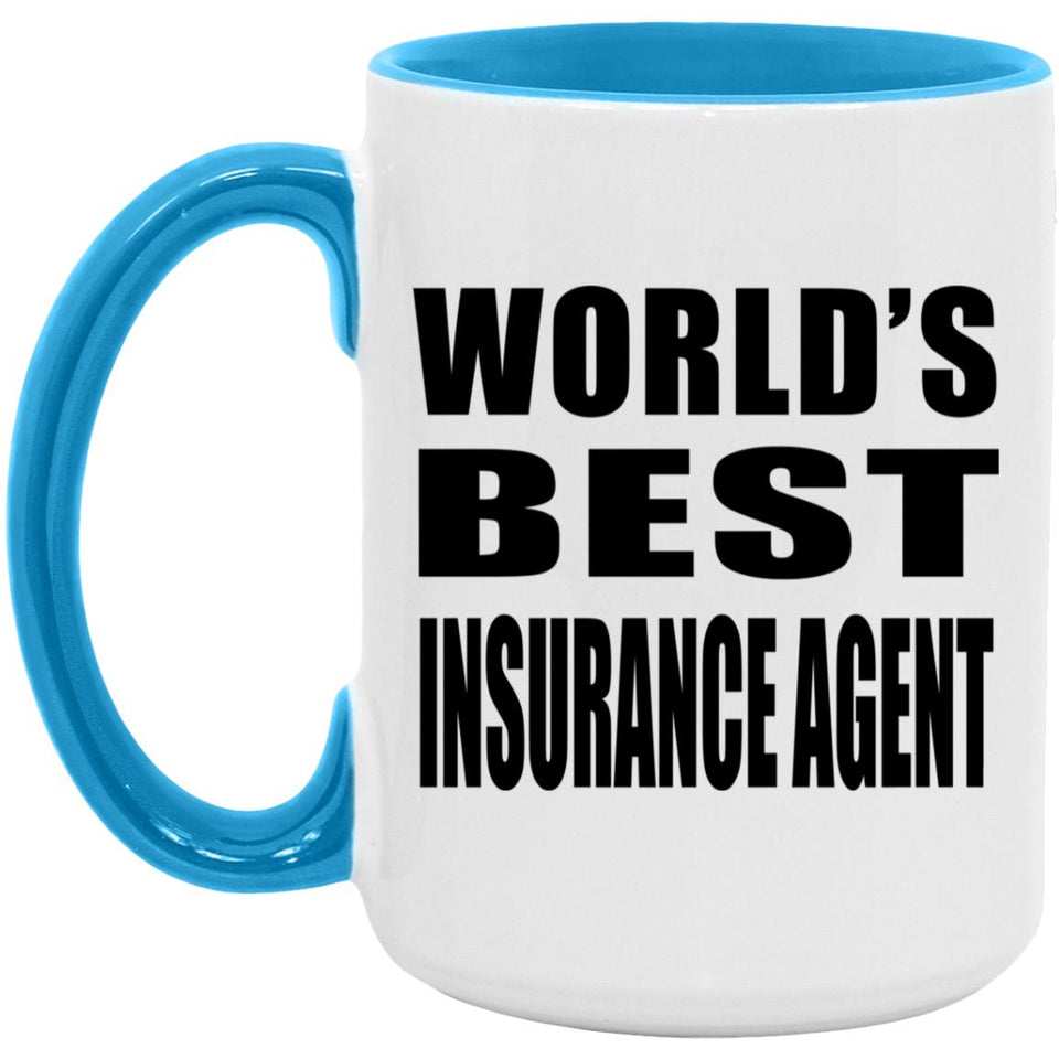 World's Best Insurance Agent - 15oz Accent Mug Blue