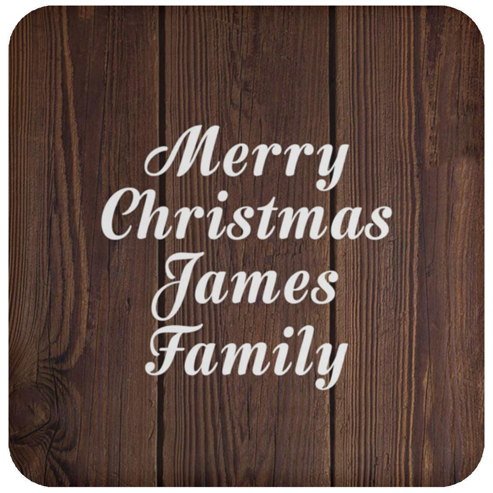Merry Christmas James Family - Drink Coaster D