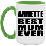 Annette Best Mum Ever - 15oz Accent Mug Green