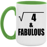 2nd Birthday Square Root of 4 & Fabulous - 15oz Accent Mug Green