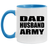 Dad Husband Army - 11oz Accent Mug Blue