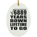 83rd Anniversary Square Root of 6889 Years Lifetime To Go - Oval Ornament