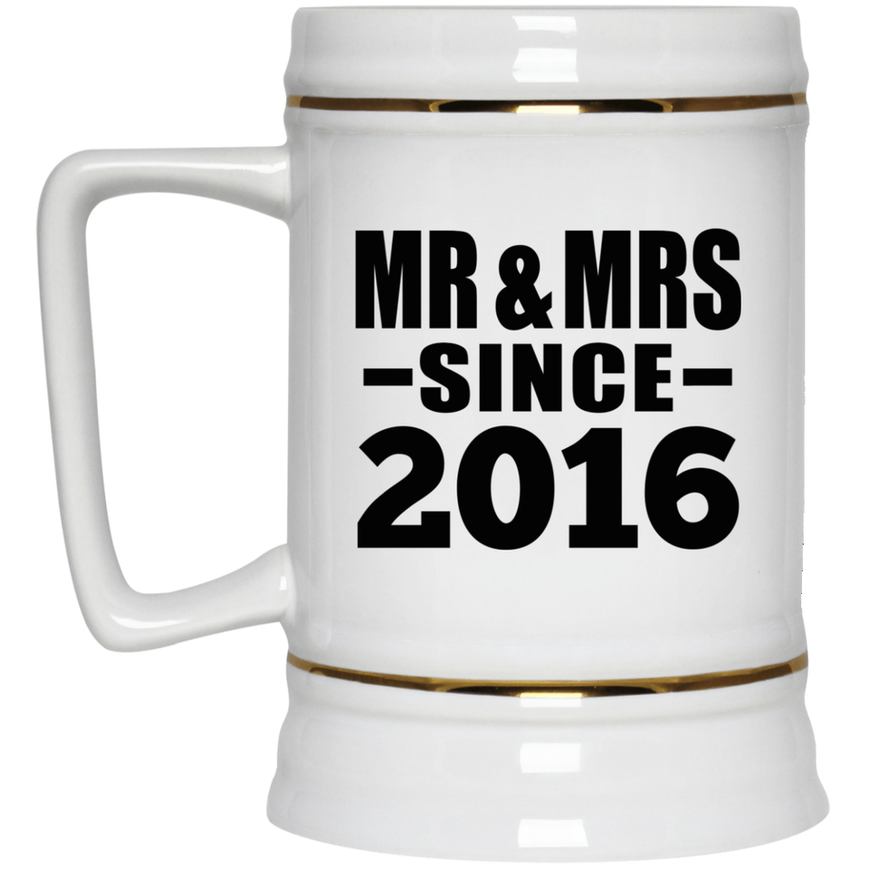 8th Anniversary Mr & Mrs Since 2016 - Beer Stein
