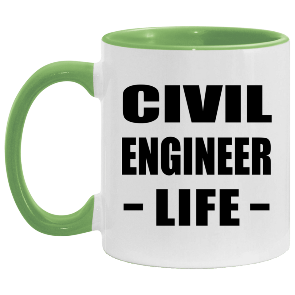 Civil Engineer Life - 11oz Accent Mug Green