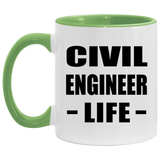 Civil Engineer Life - 11oz Accent Mug Green